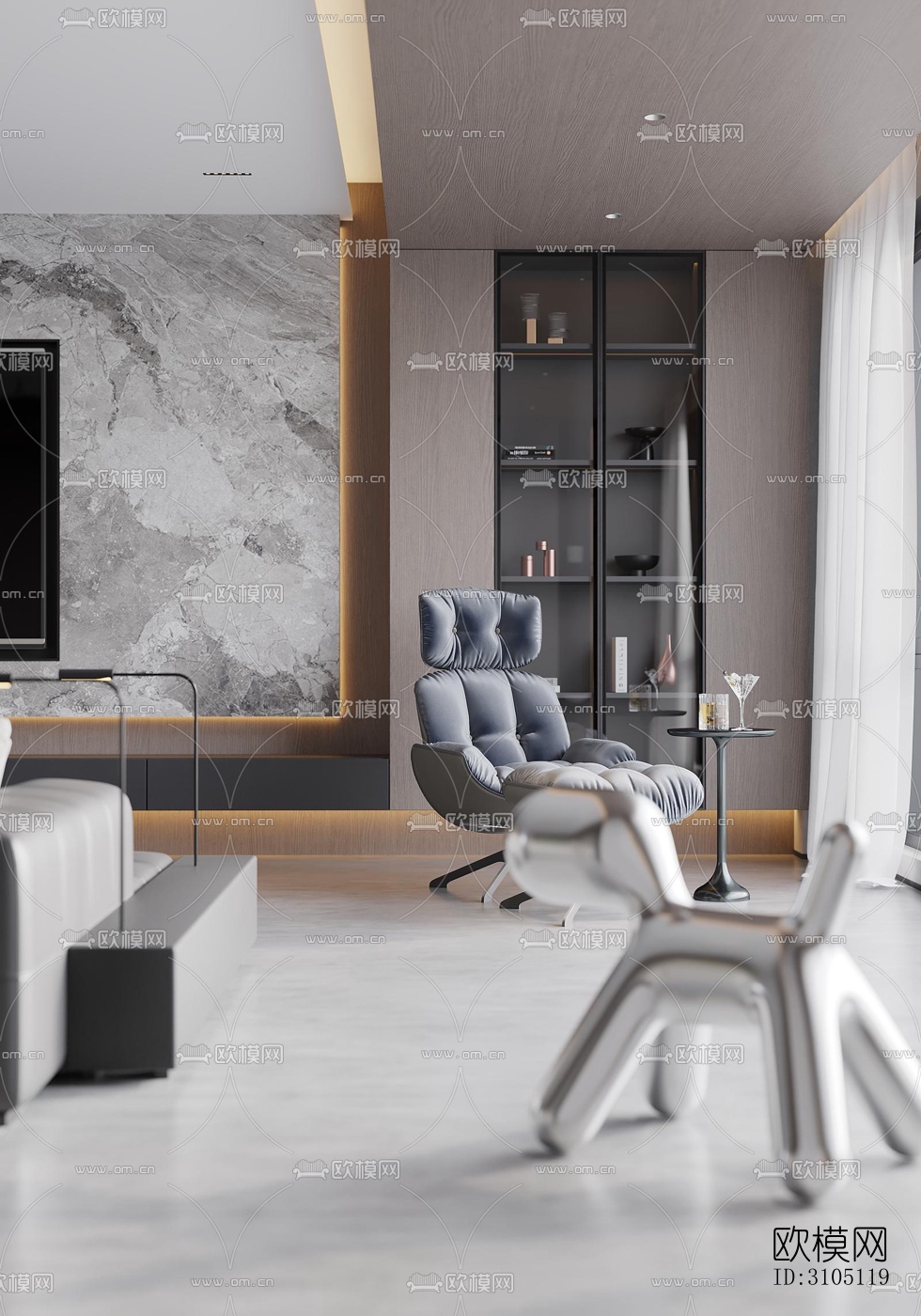 现代平层效果图下载（渲染图4）