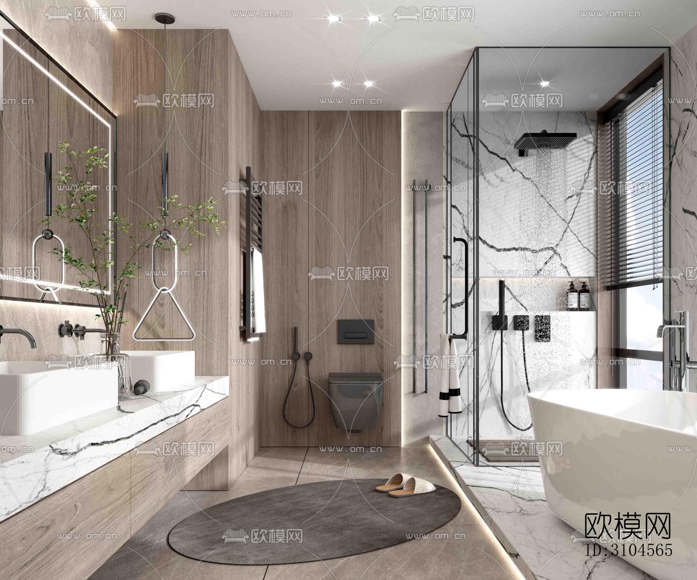 日式卫生间效果图下载（渲染图6）