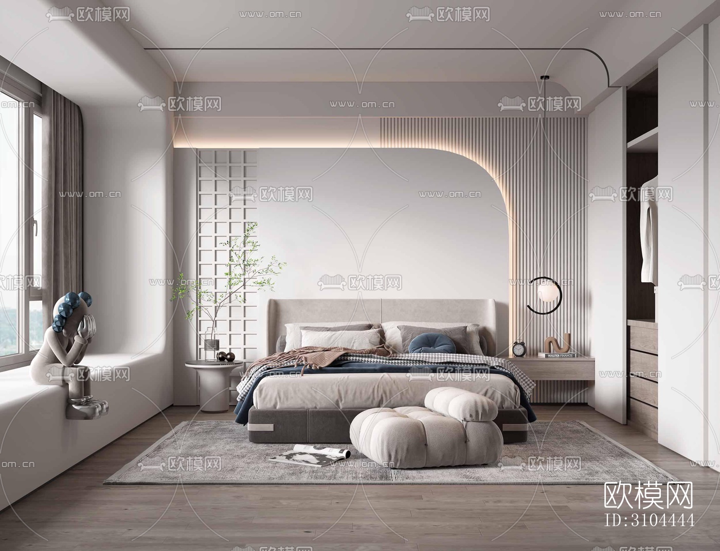 现代卧室效果图下载（渲染图5）