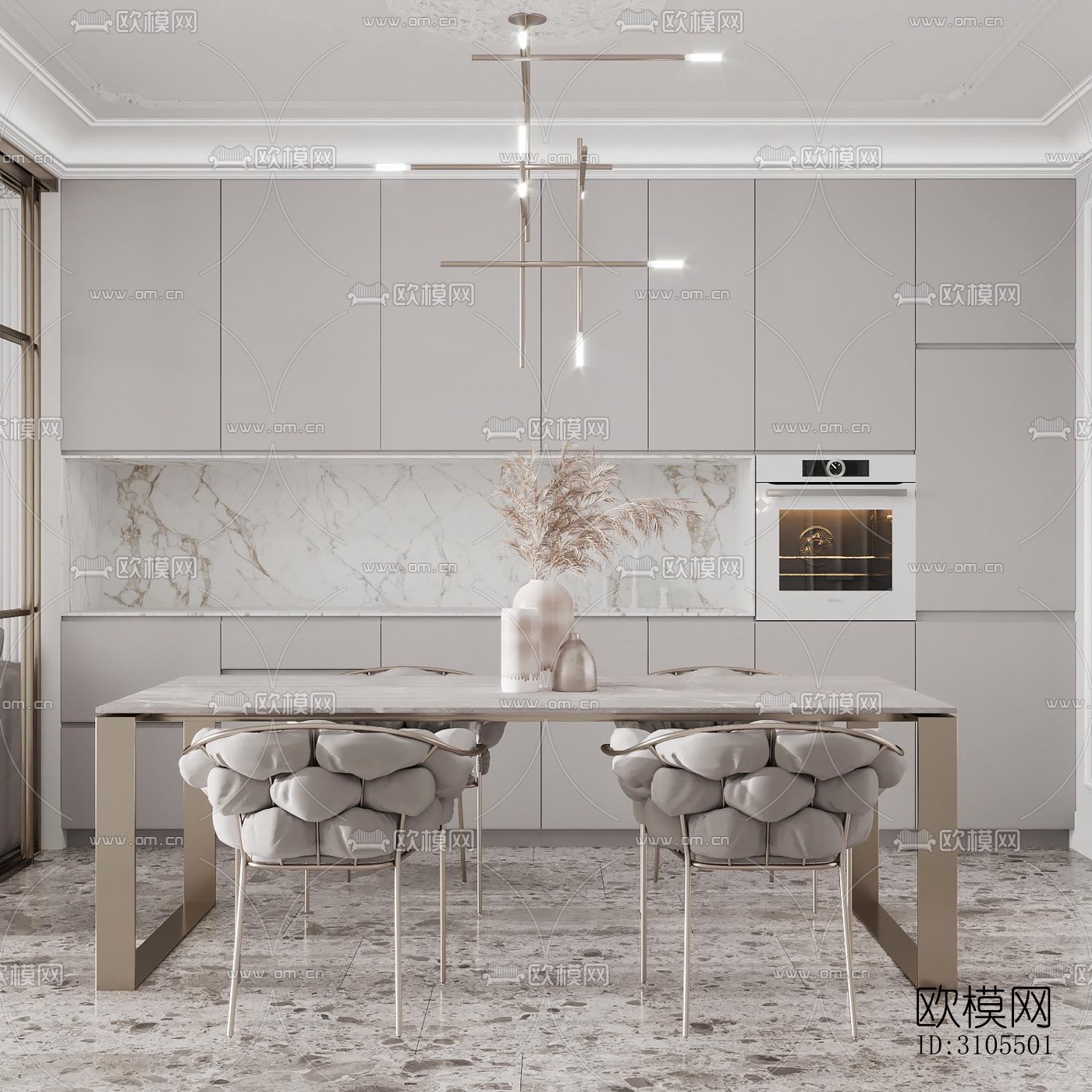 现代餐厅效果图下载（渲染图3）