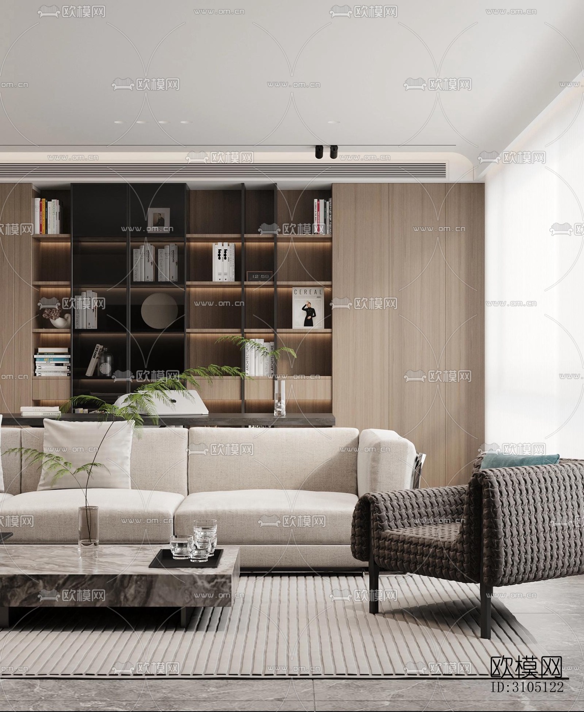 现代平层效果图下载（渲染图9）