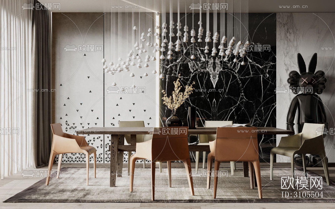 现代餐厅效果图下载（渲染图4）