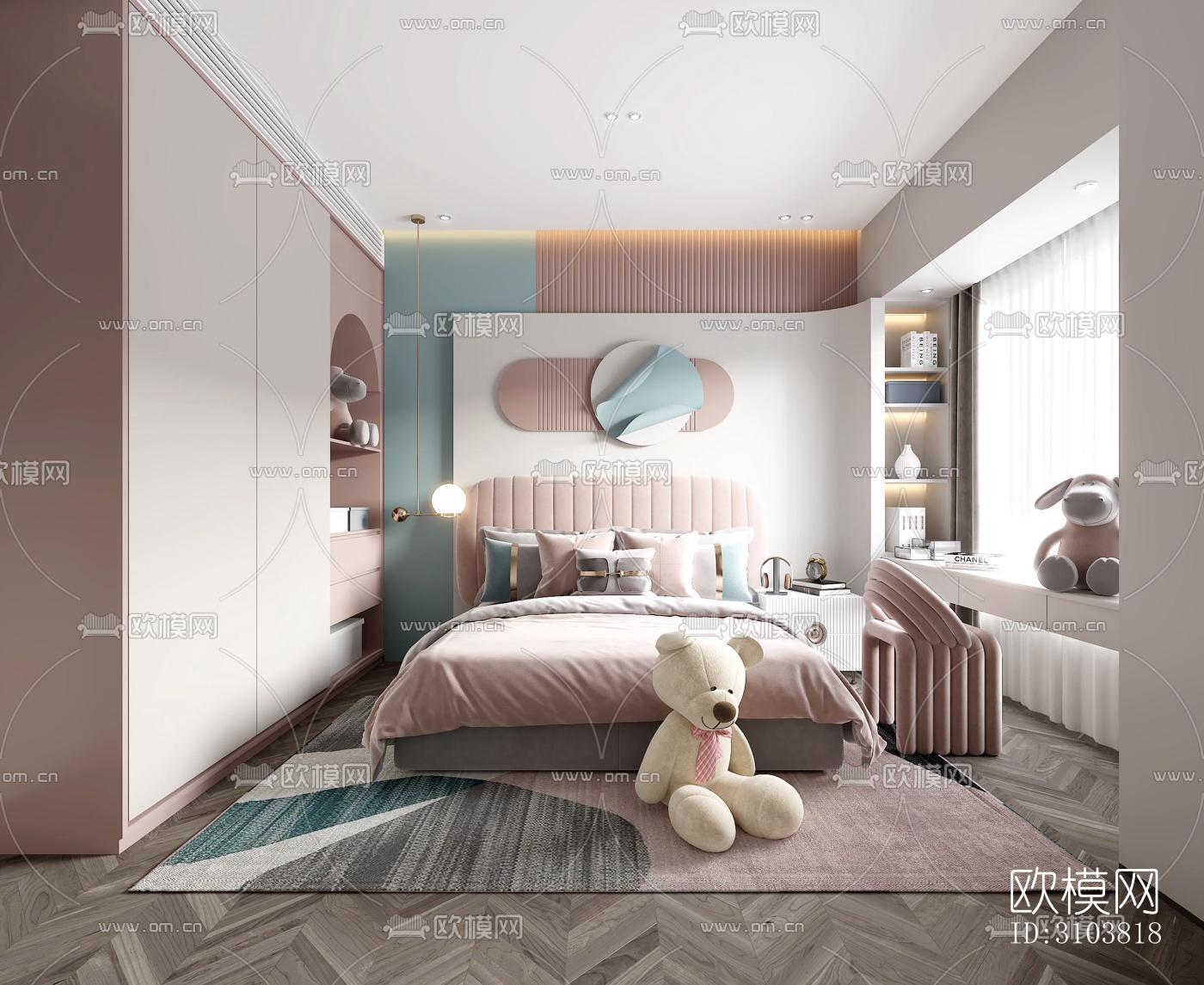 北欧儿童房效果图下载（渲染图3）