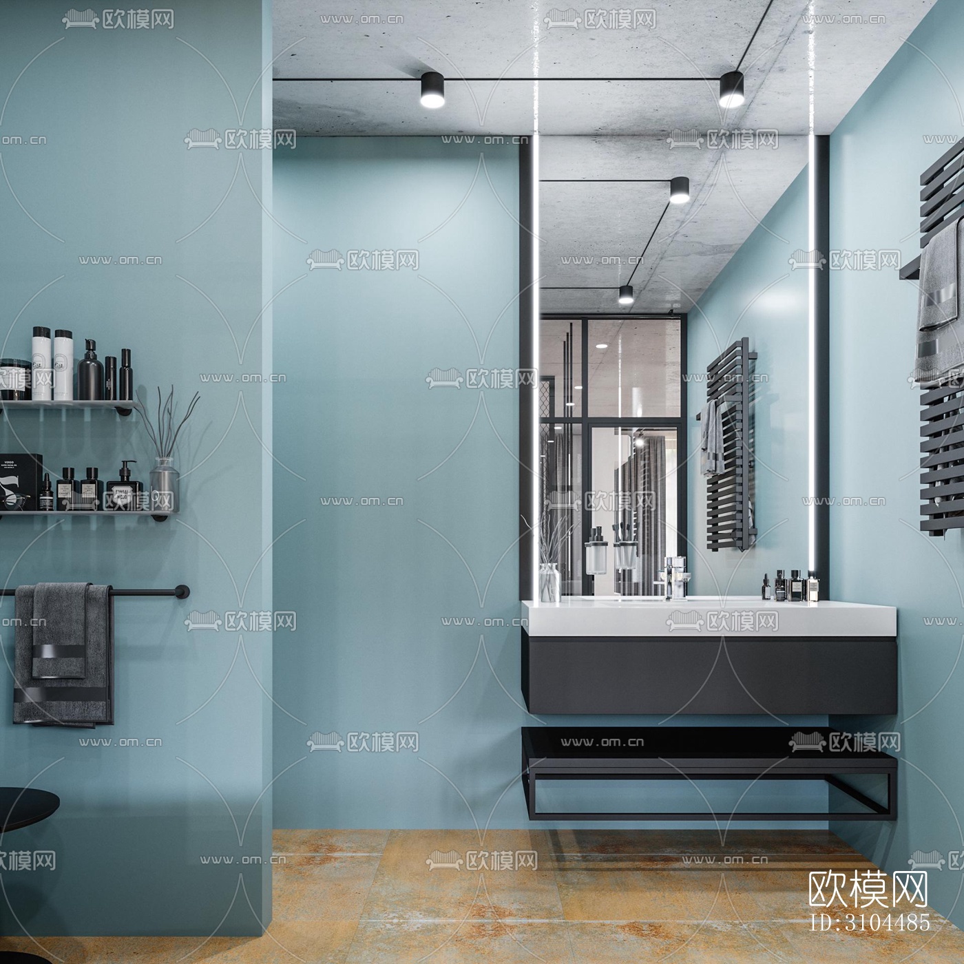 北欧卫生间效果图下载（渲染图5）