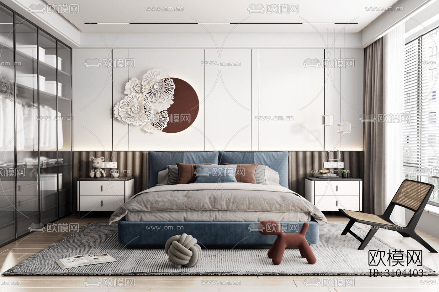 现代卧室效果图下载（渲染图2）