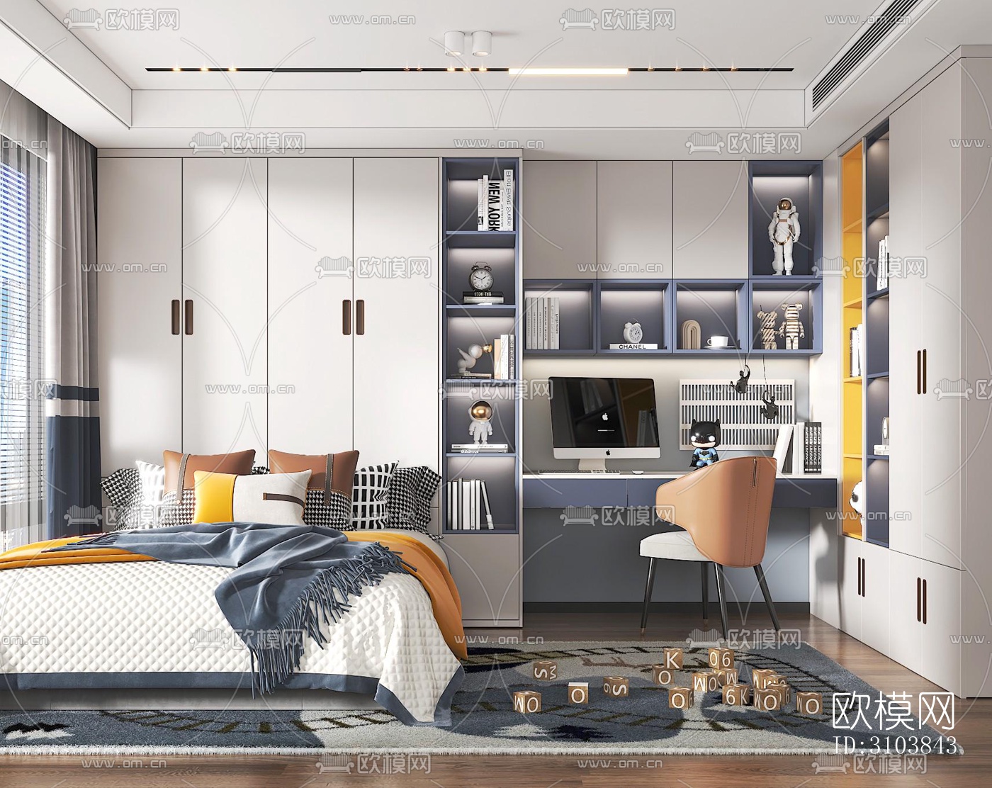 北欧儿童房效果图下载（渲染图2）