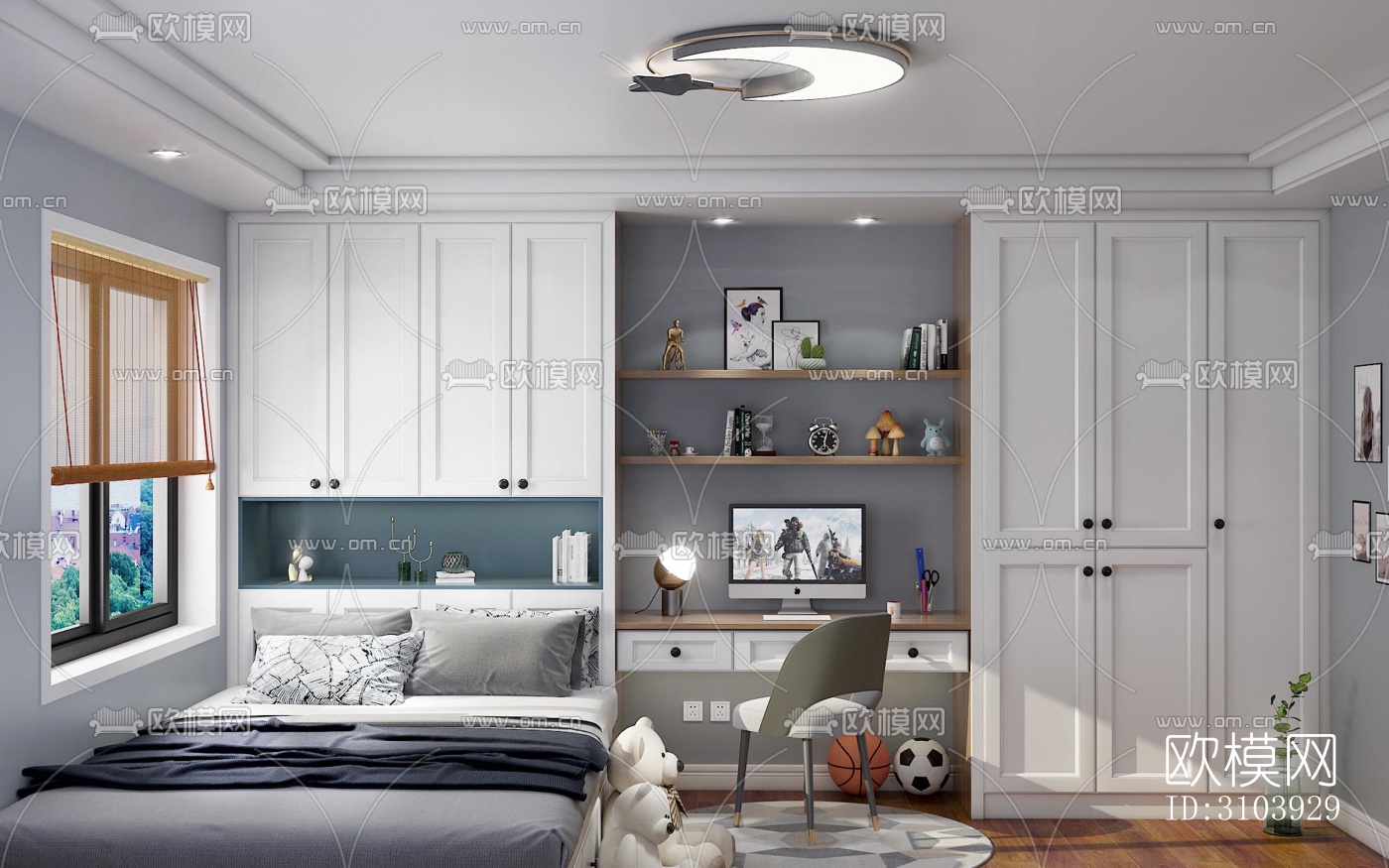 欧式儿童房效果图下载（渲染图5）