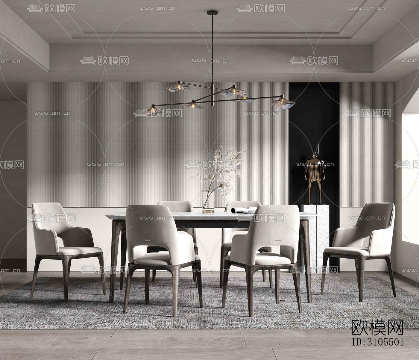 现代餐厅效果图下载（渲染图5）