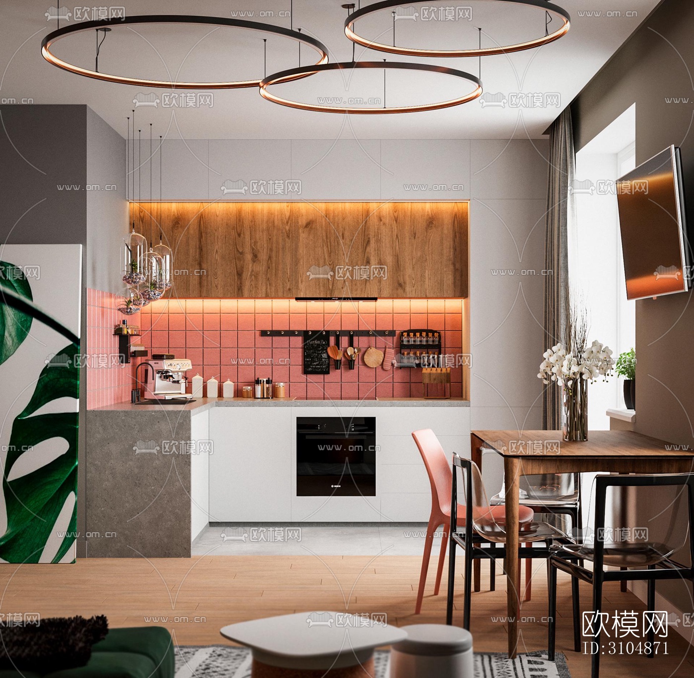 后现代厨房效果图下载（渲染图4）