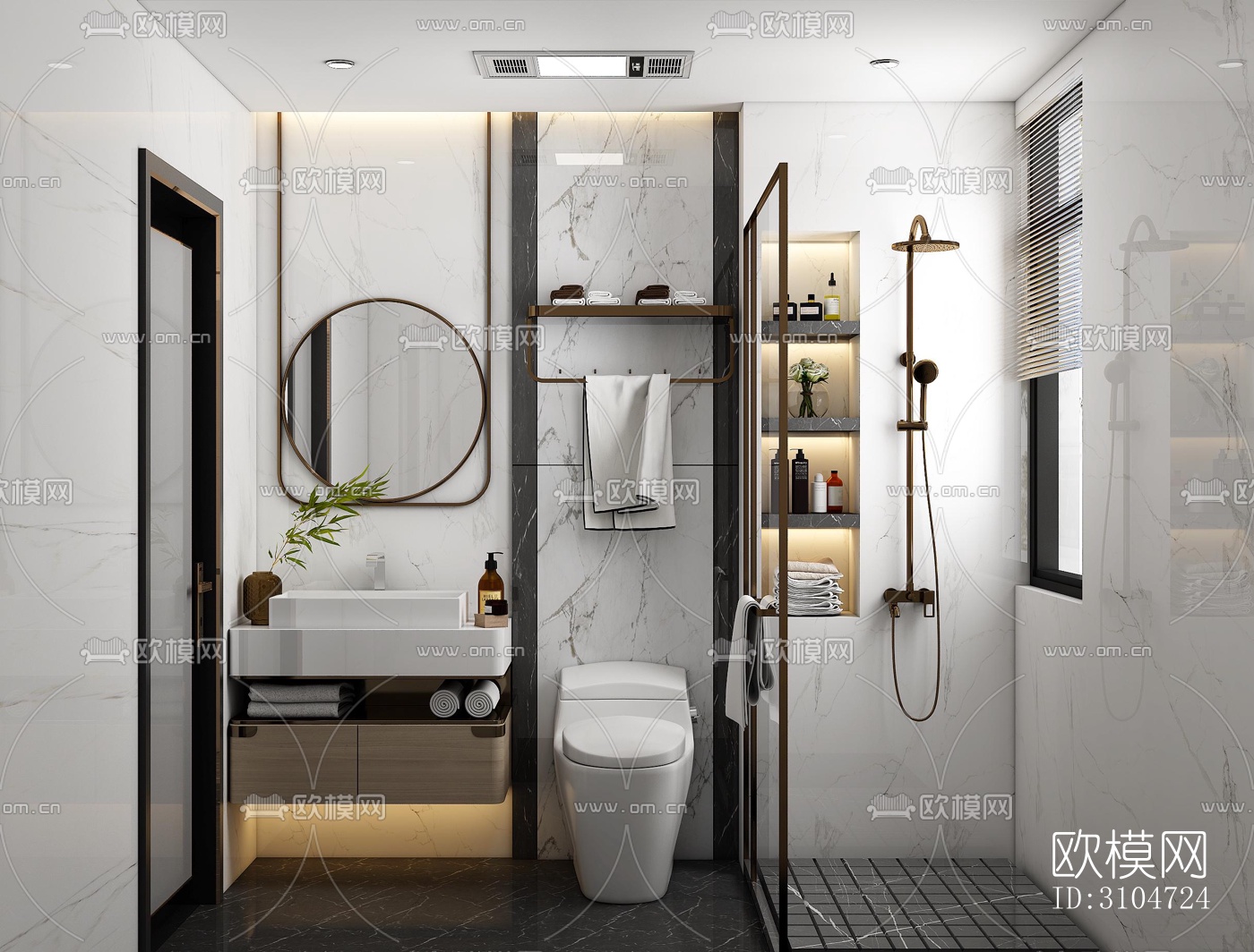 现代卫生间效果图下载（渲染图5）