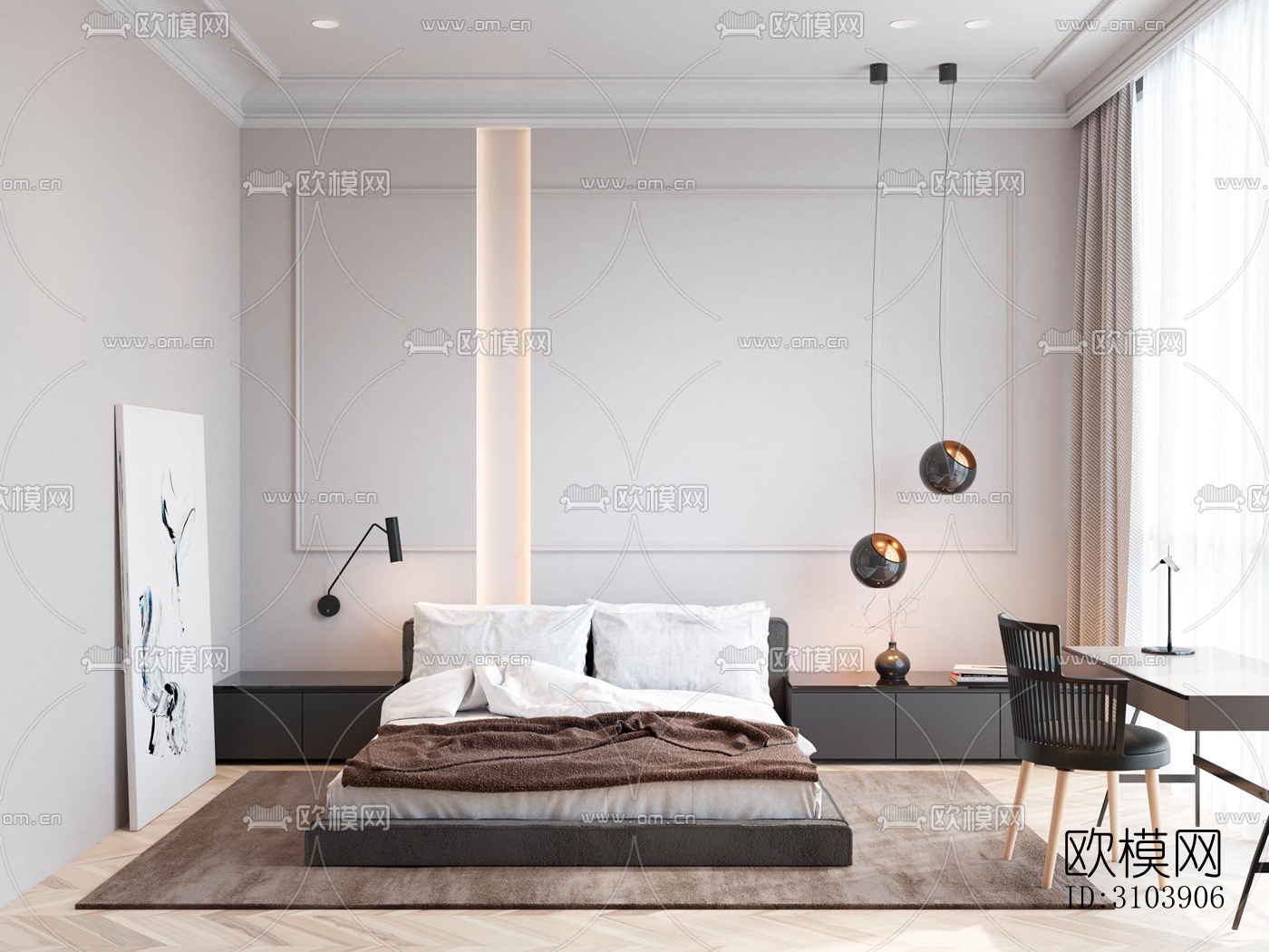 北欧儿童房效果图下载（渲染图3）