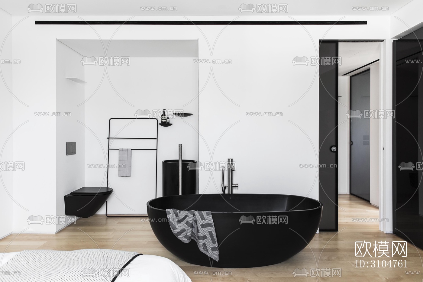 高级灰卫生间效果图下载（渲染图1）