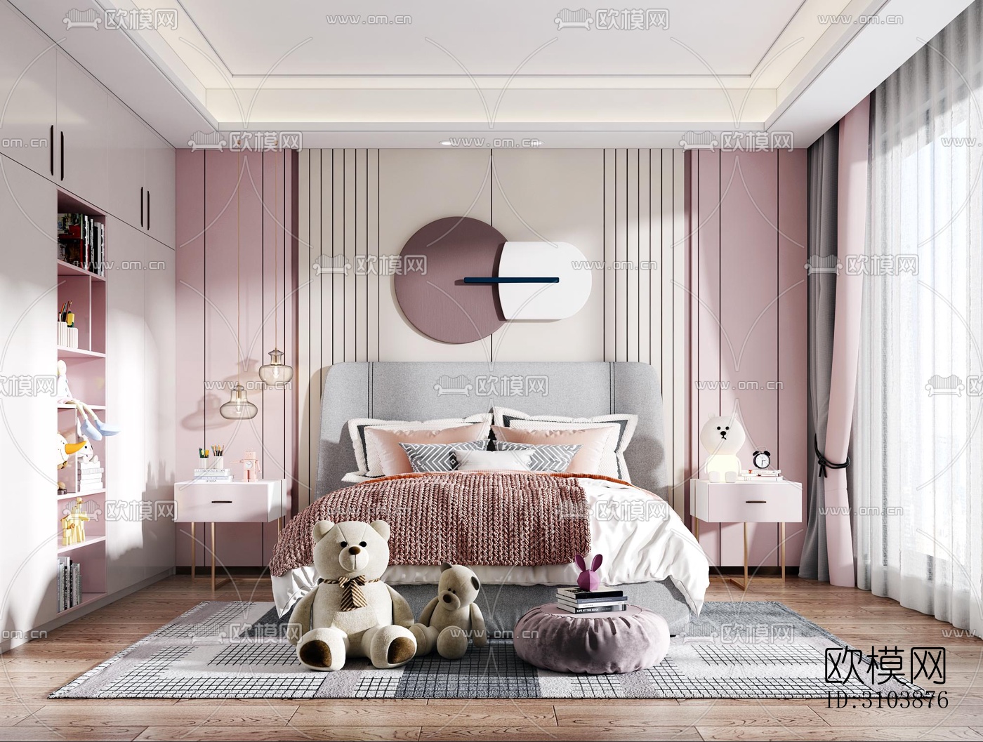 北欧儿童房效果图下载（渲染图5）