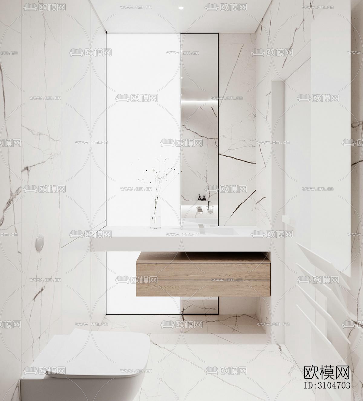 现代卫生间效果图下载（渲染图3）
