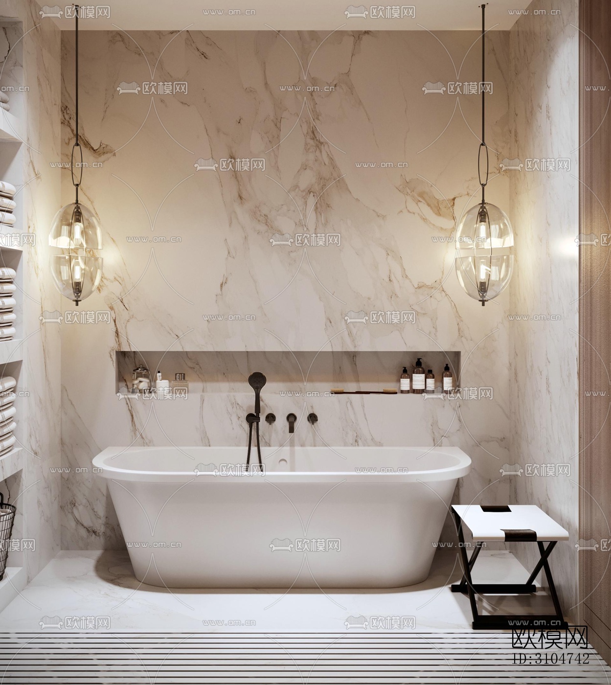 现代卫生间效果图下载（渲染图4）