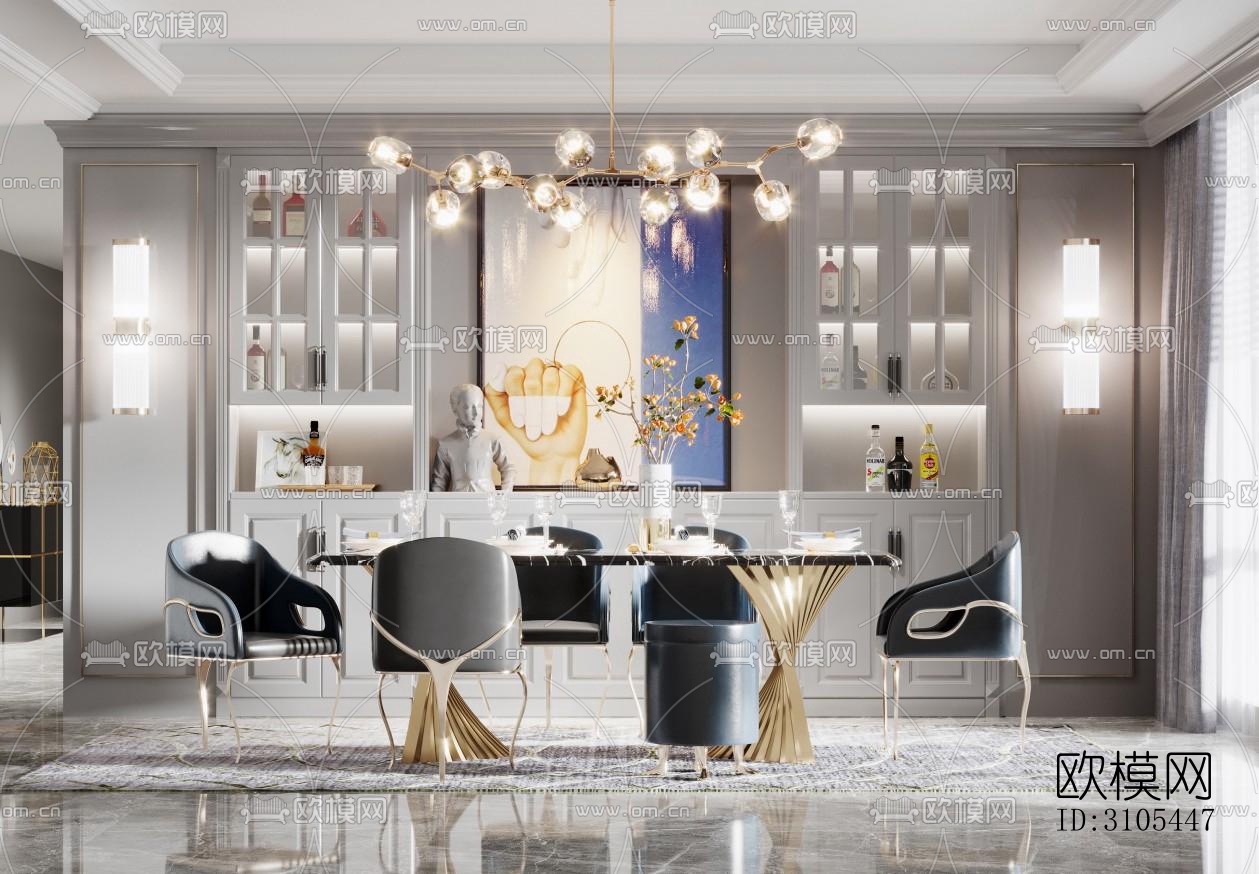 现代餐厅效果图下载（渲染图5）