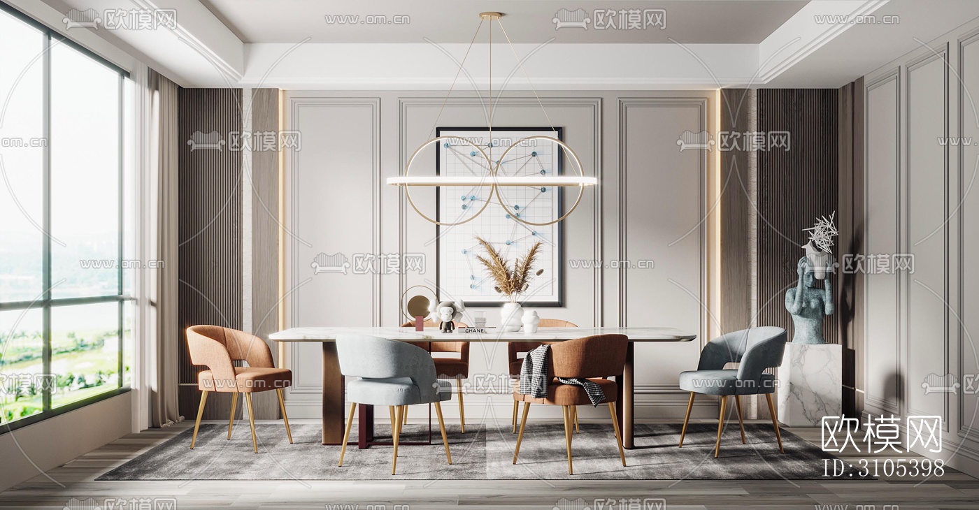 欧式餐厅效果图下载（渲染图1）
