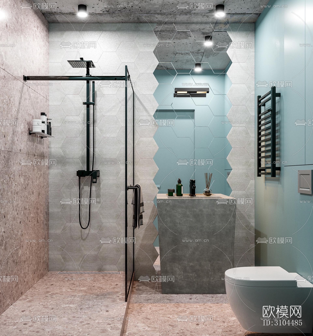 北欧卫生间效果图下载（渲染图4）