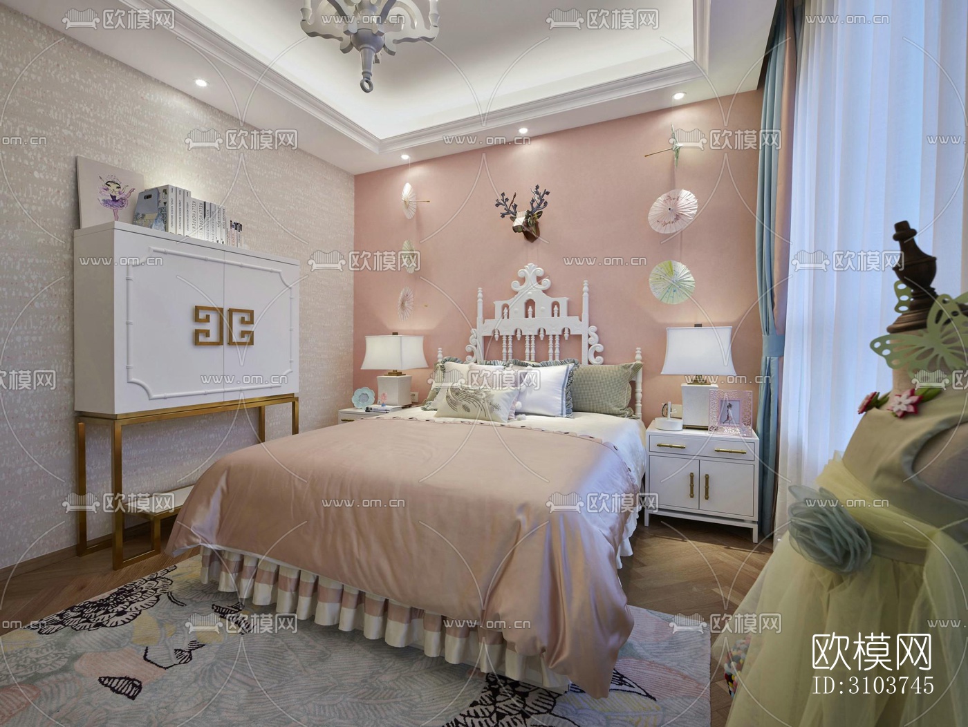 北欧儿童房效果图下载（渲染图2）