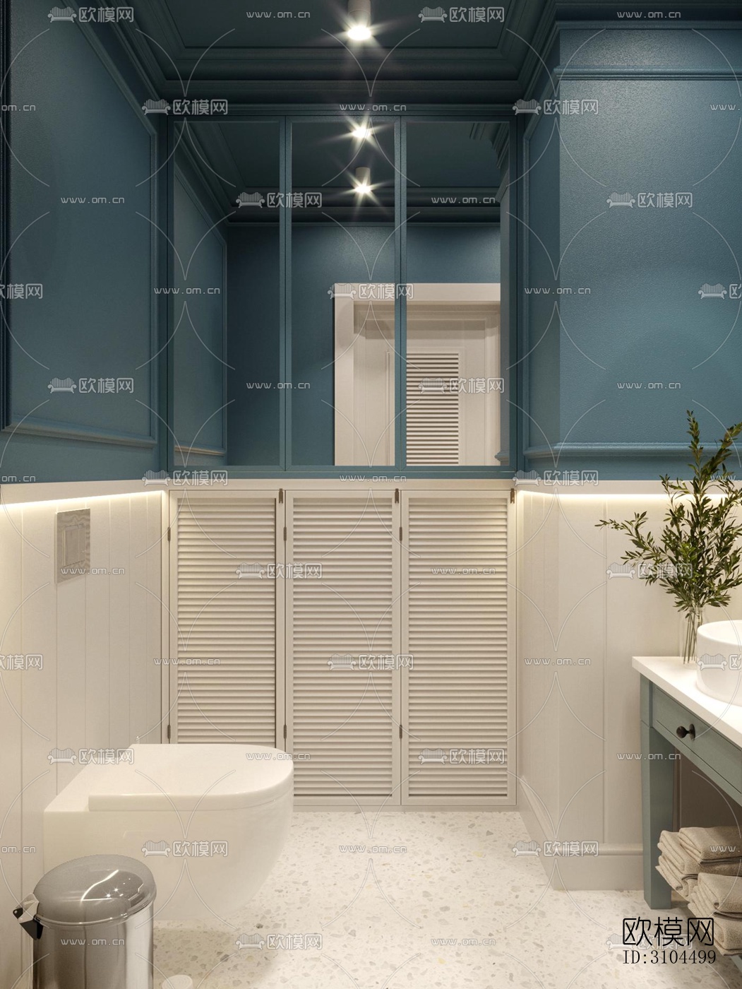 北欧卫生间效果图下载（渲染图1）