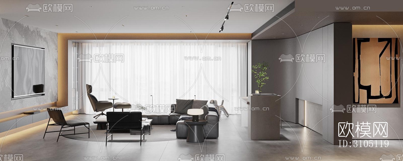 现代平层效果图下载（渲染图13）