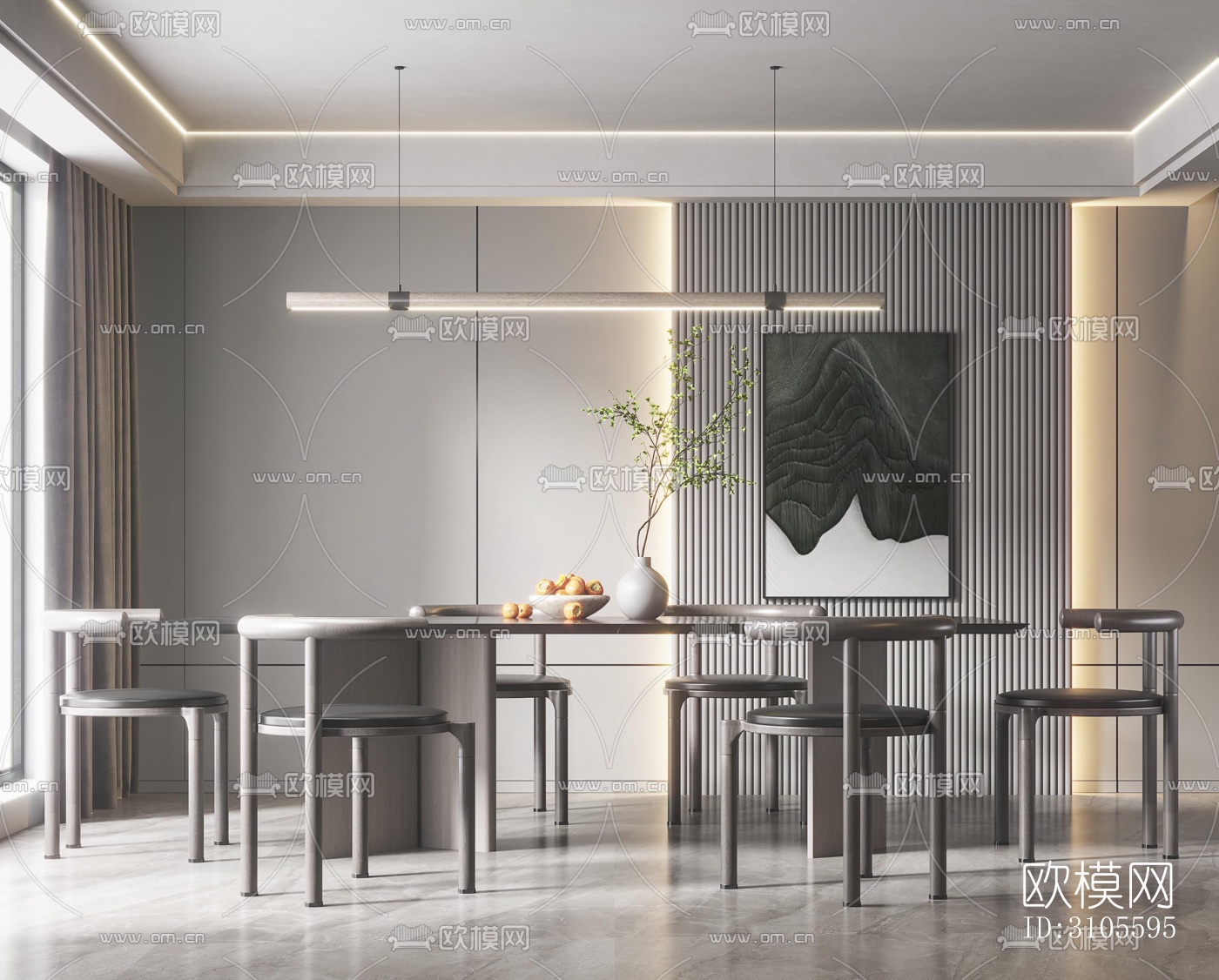 现代餐厅效果图下载（渲染图4）