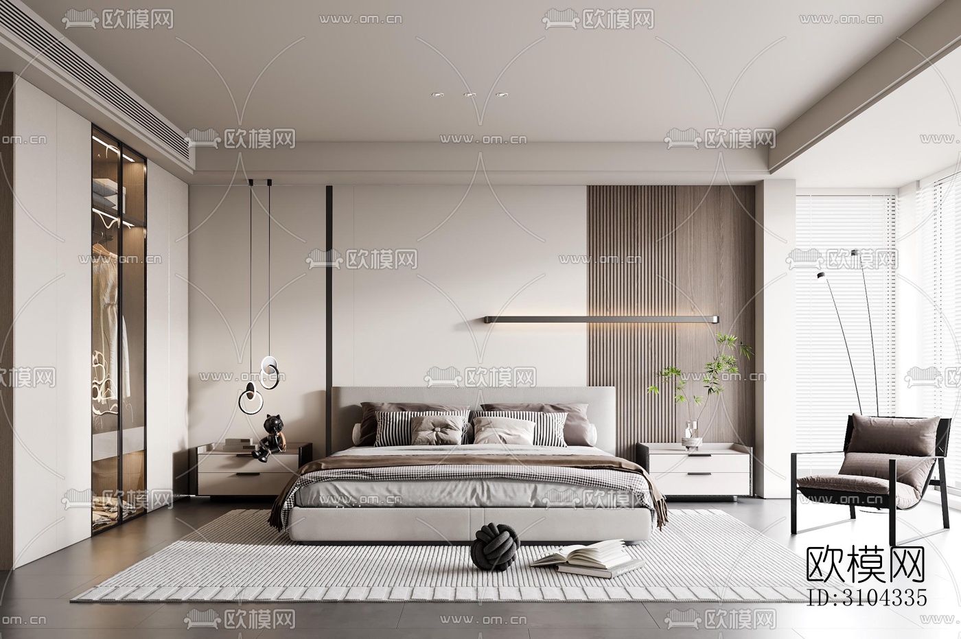 现代卧室效果图下载（渲染图2）