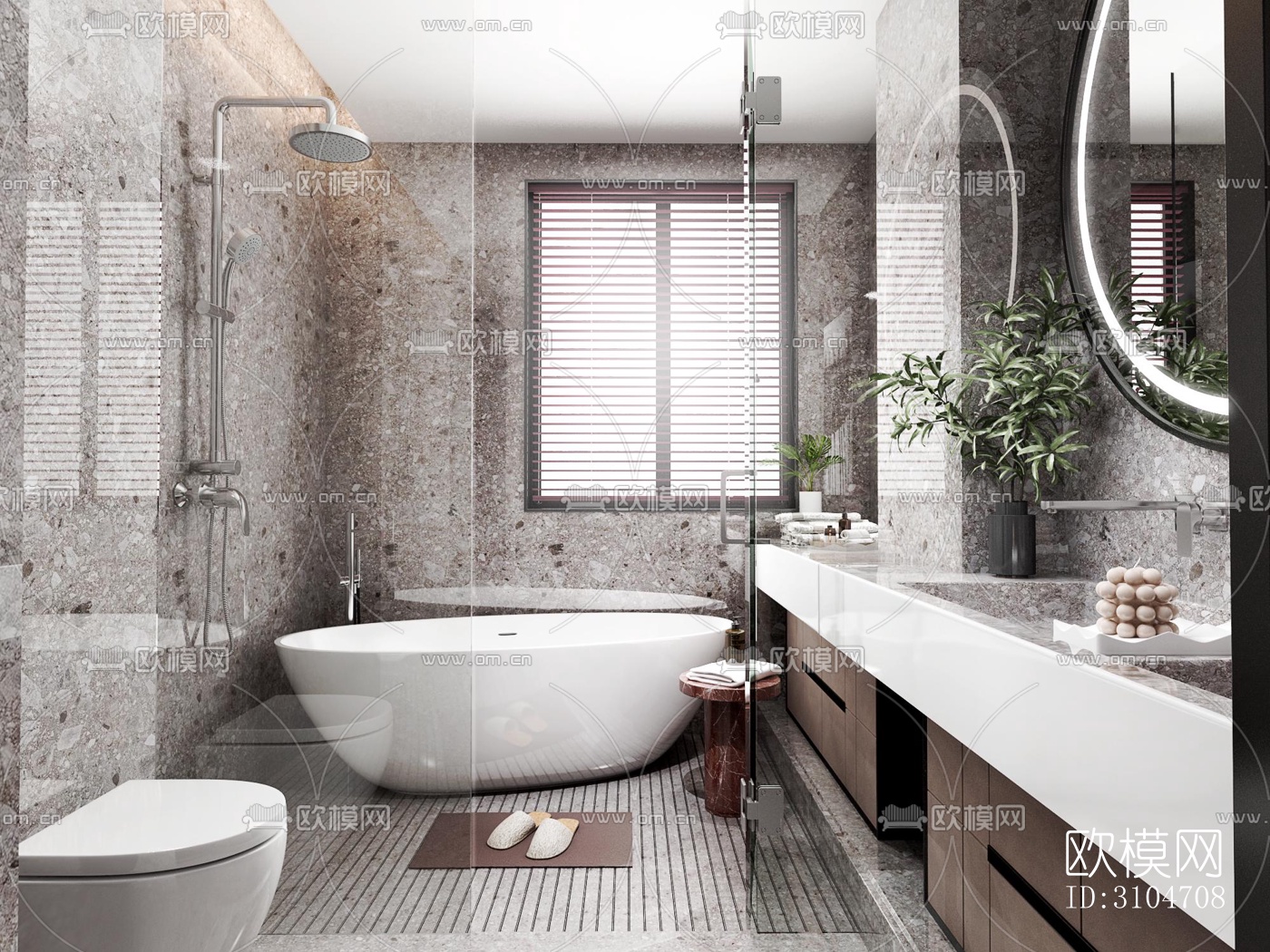 现代卫生间效果图下载（渲染图3）