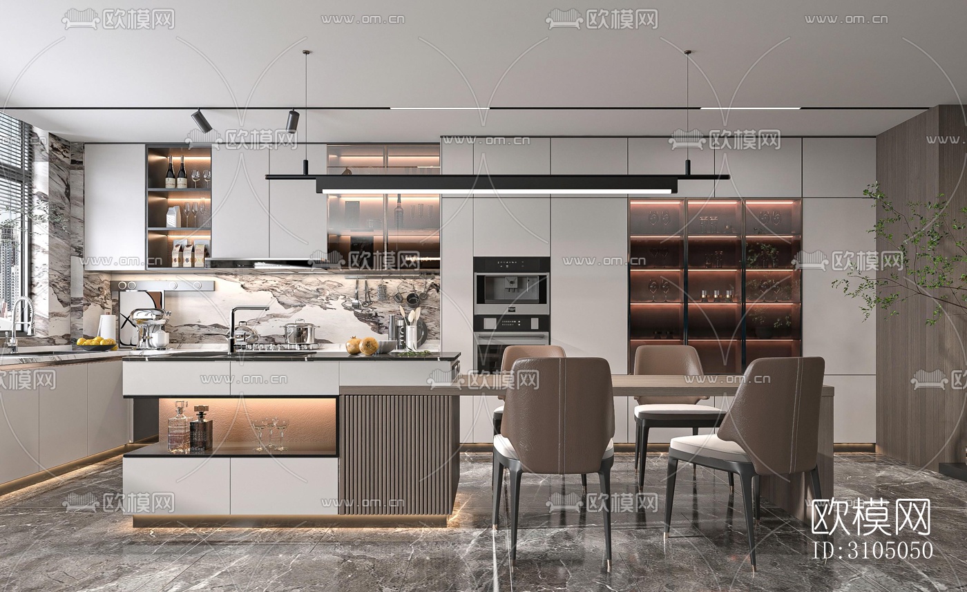 现代厨房效果图下载（渲染图4）