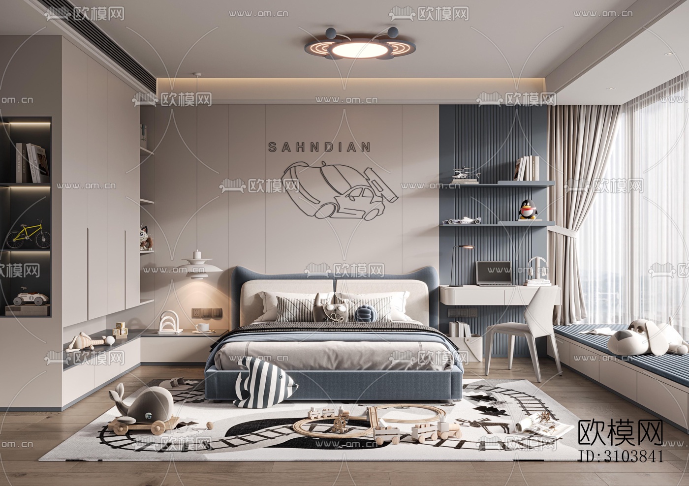 北欧儿童房效果图下载（渲染图3）