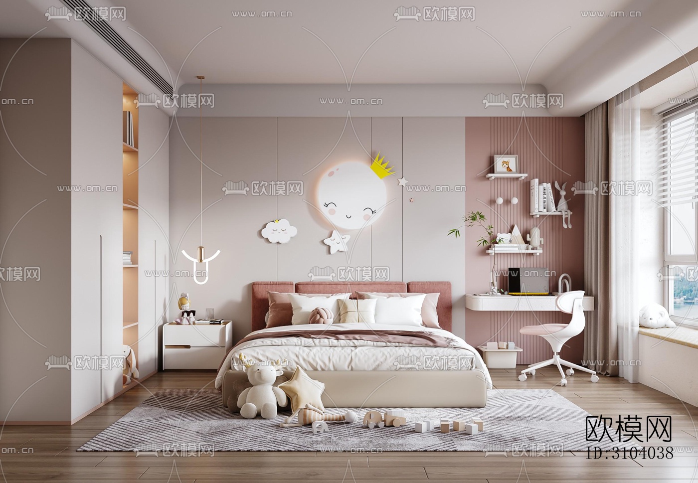 现代儿童房效果图下载（渲染图1）