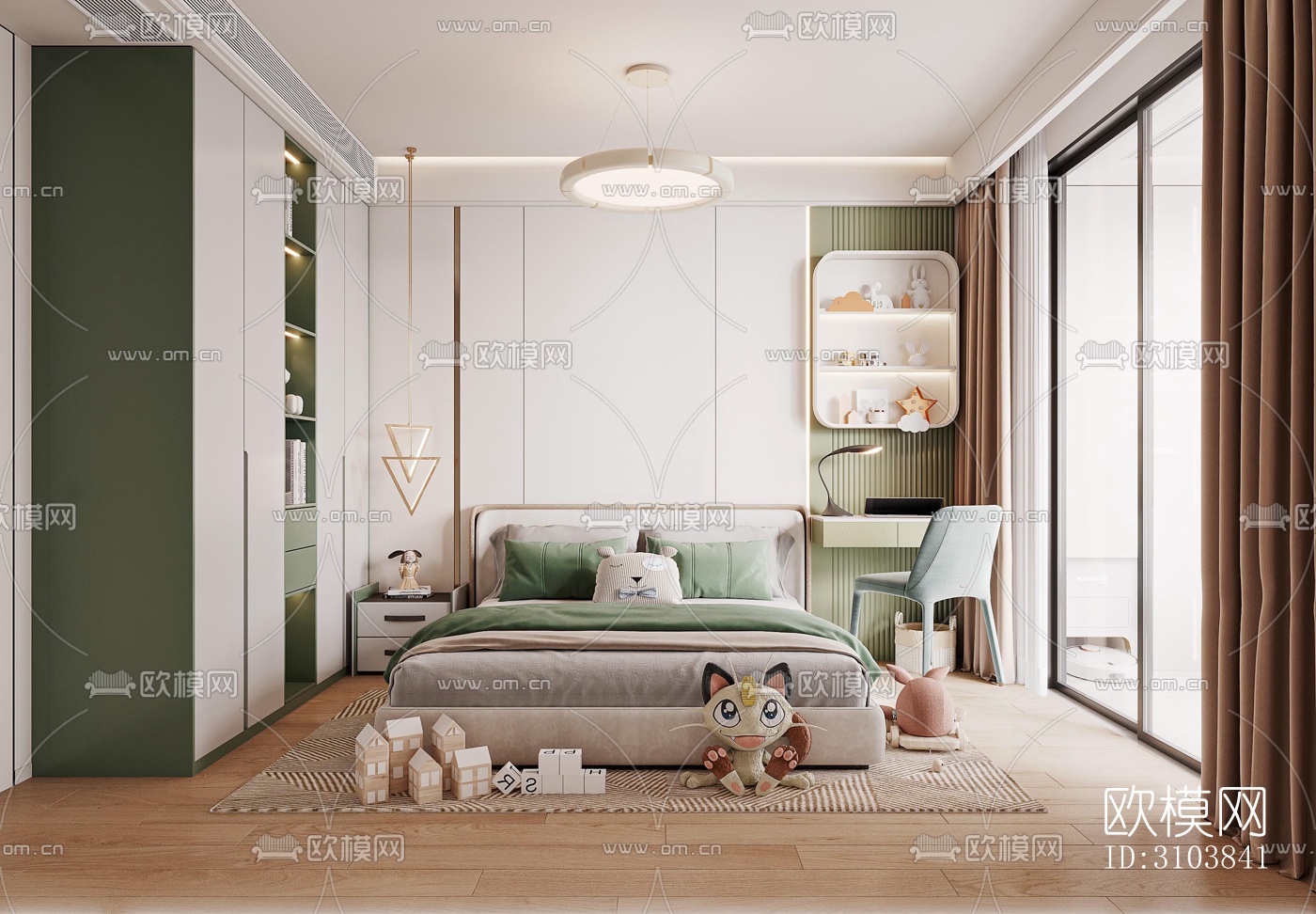 北欧儿童房效果图下载（渲染图5）