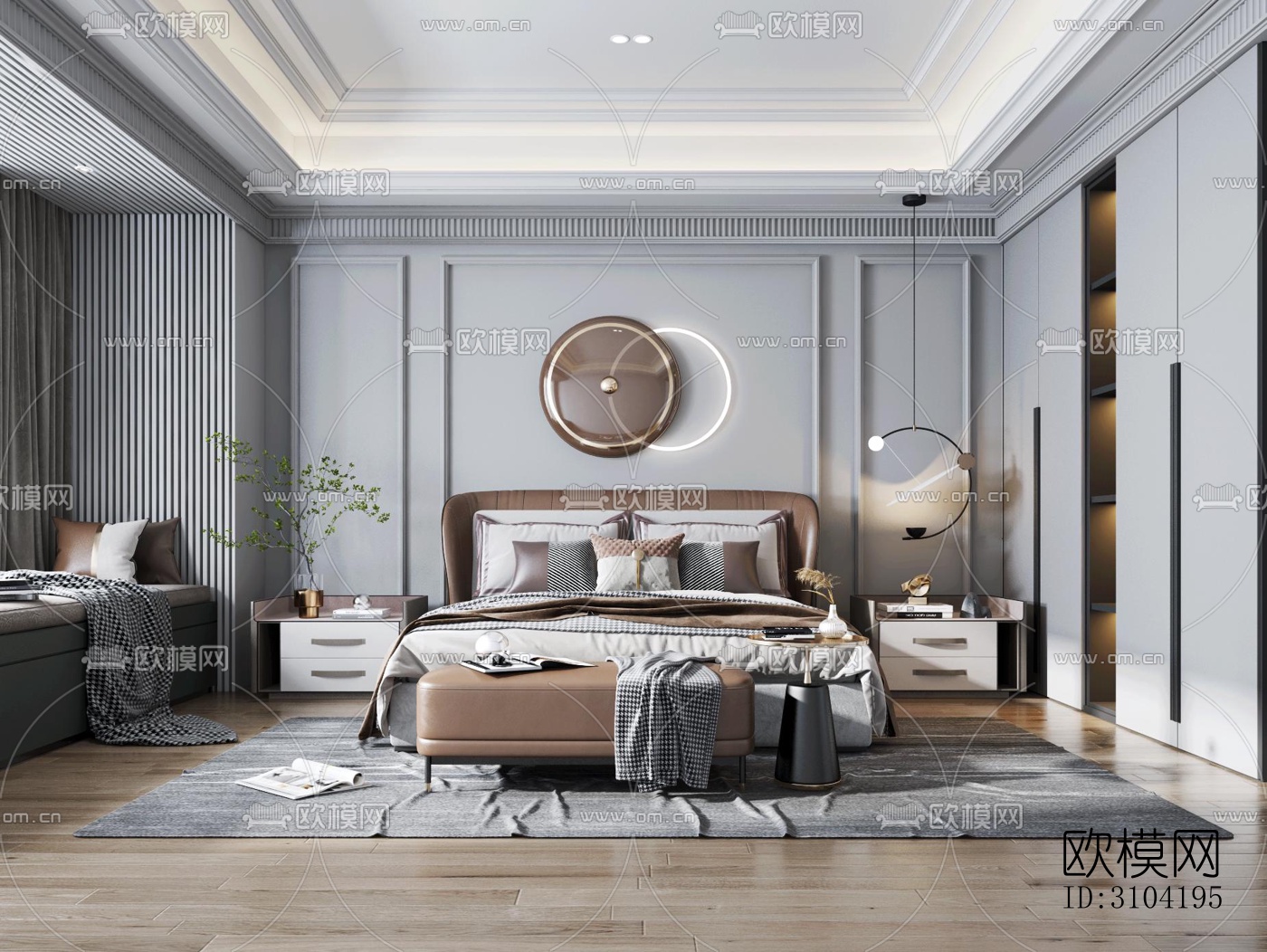 欧式卧室效果图下载（渲染图3）