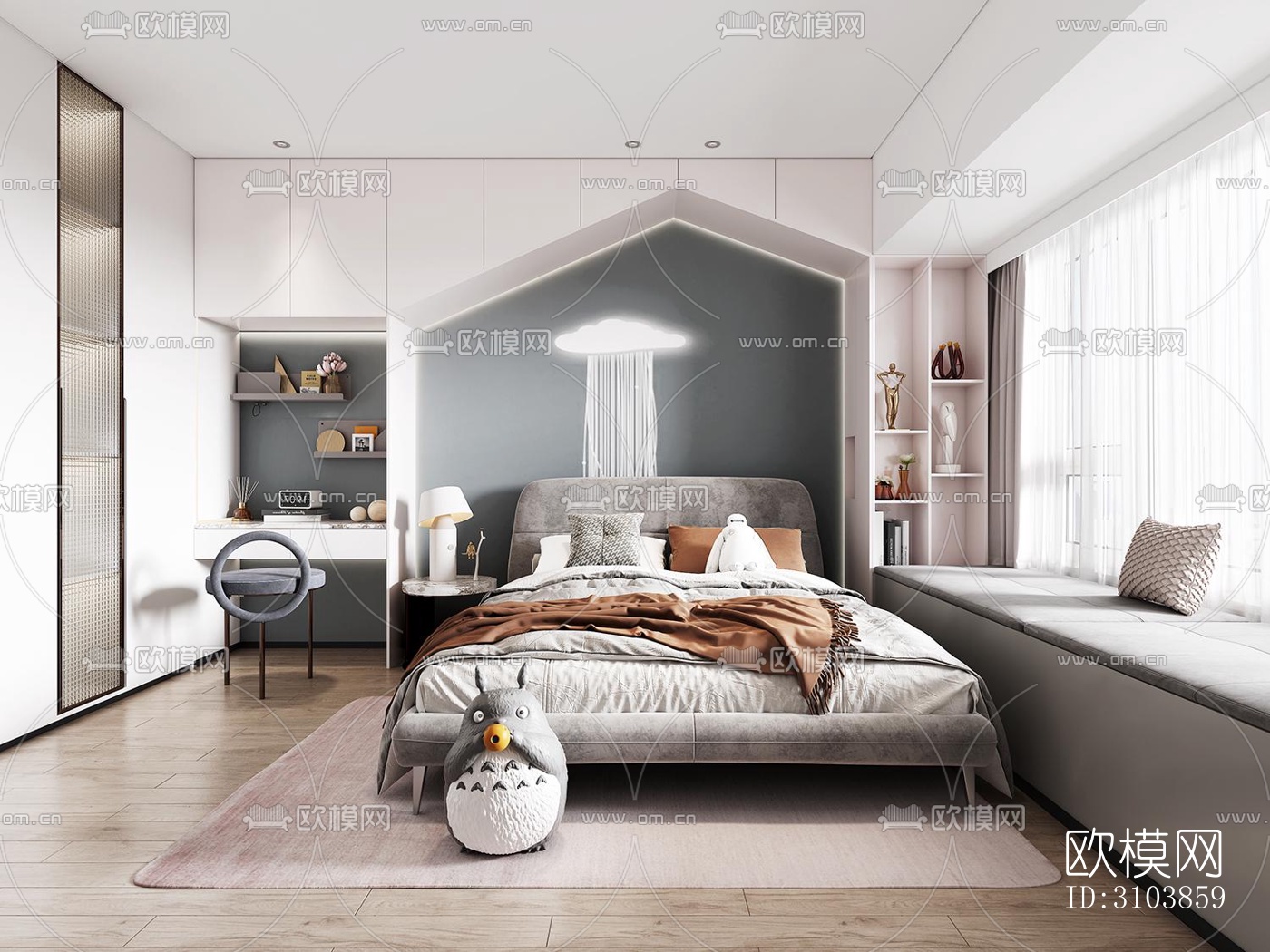 北欧儿童房效果图下载（渲染图3）