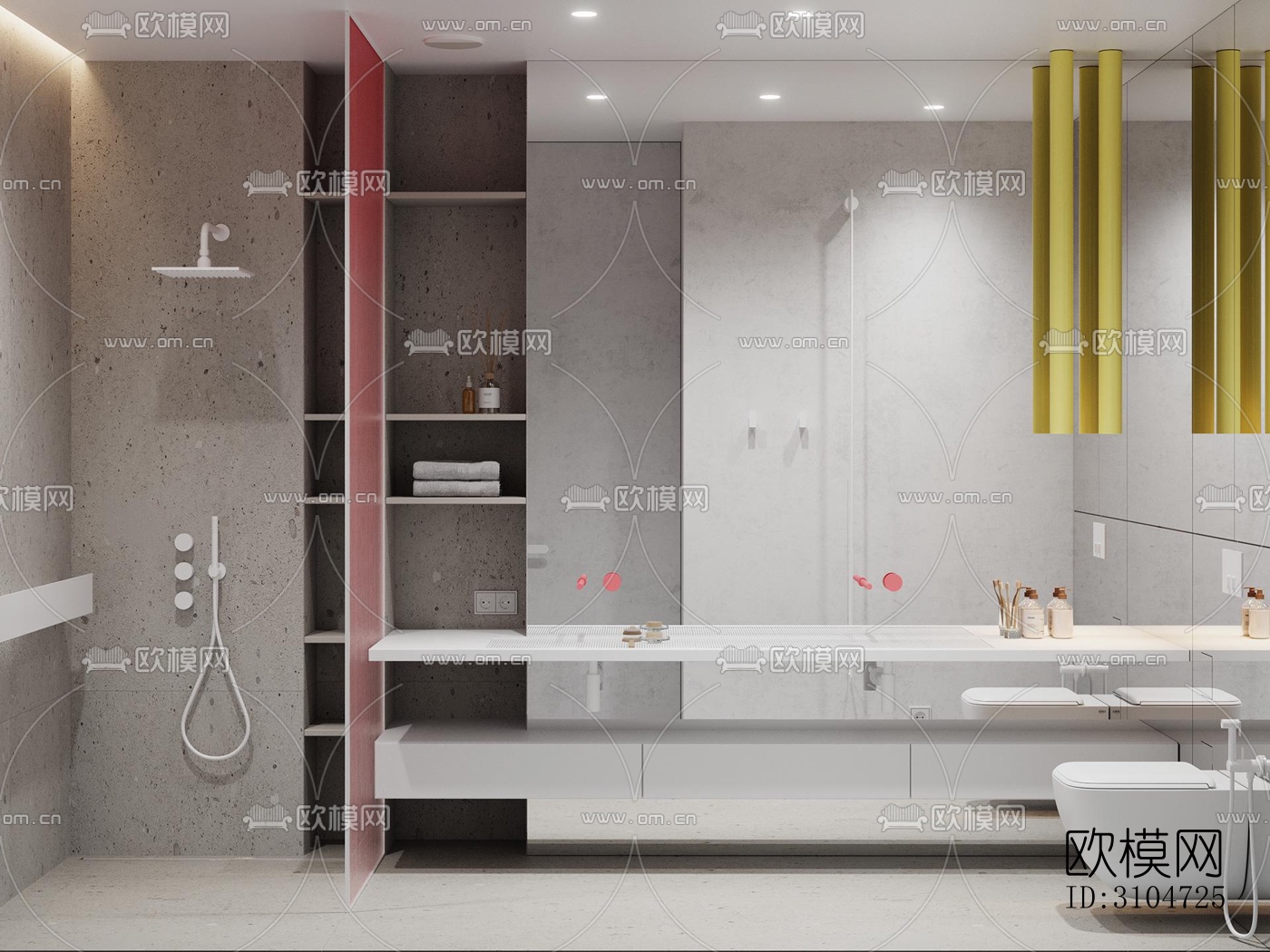 现代卫生间效果图下载（渲染图5）