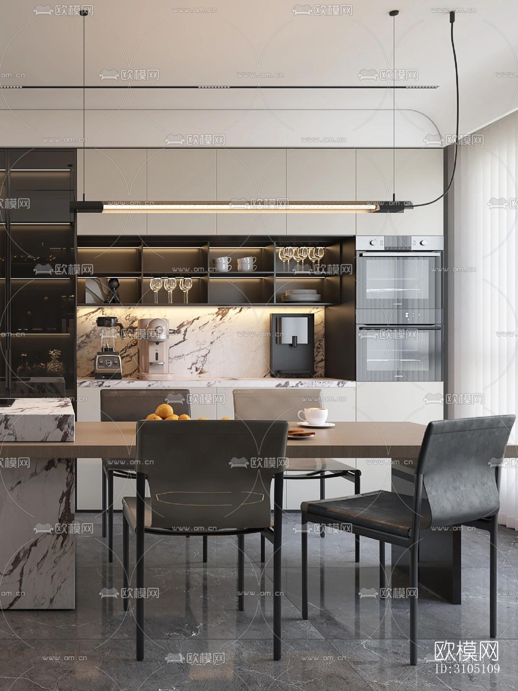 现代平层效果图下载（渲染图6）