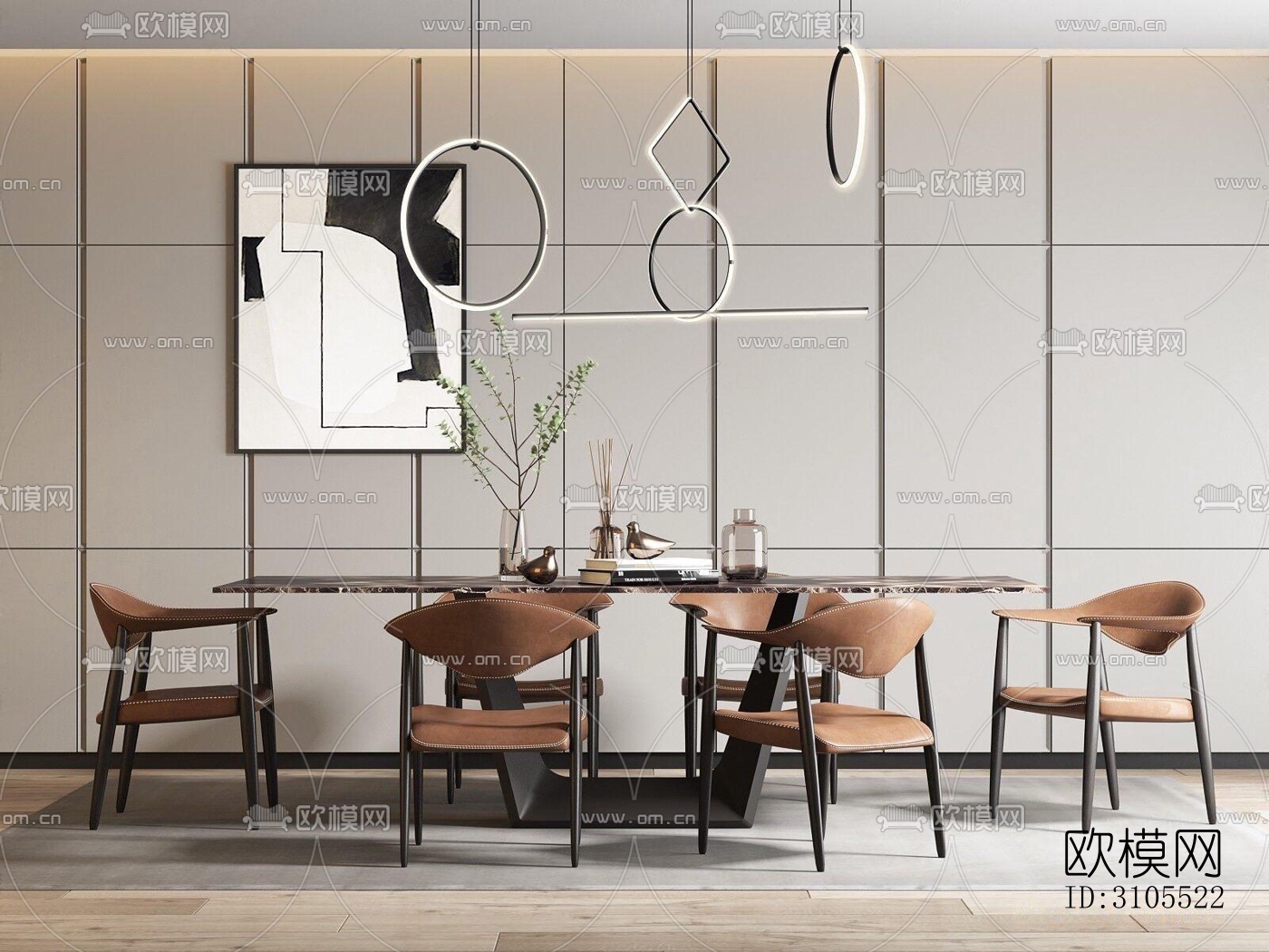 现代餐厅效果图下载（渲染图4）