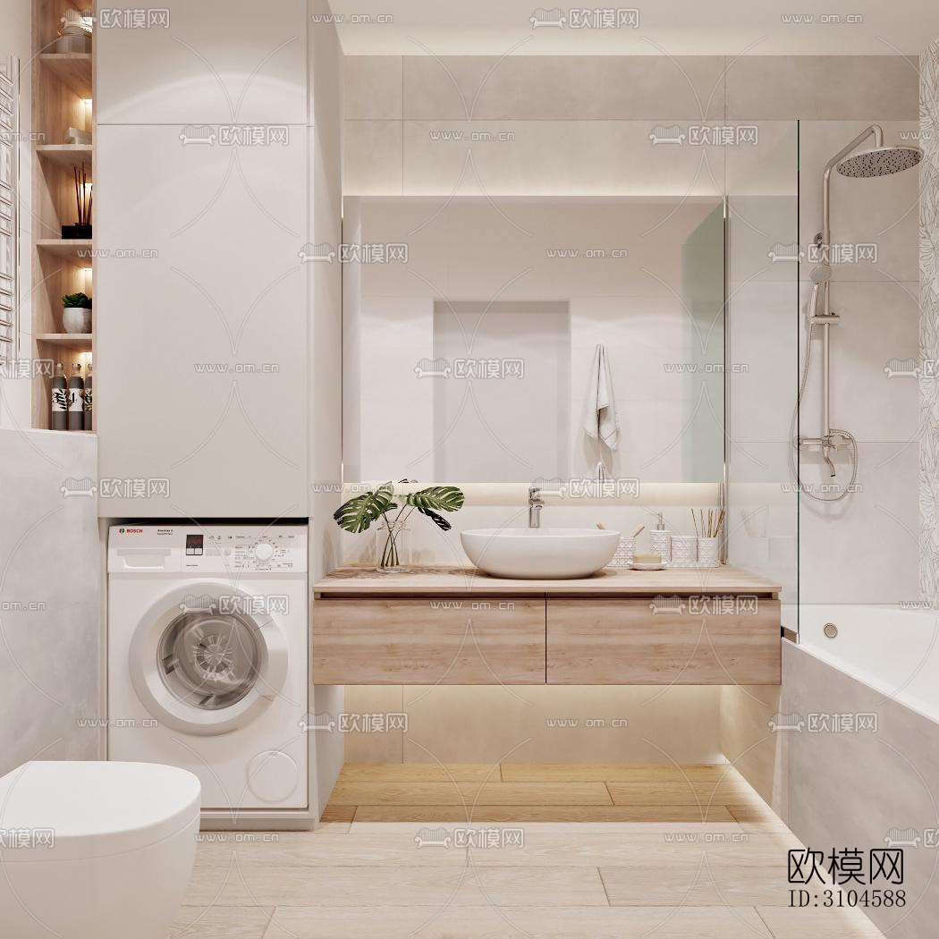 现代卫生间效果图下载（渲染图2）