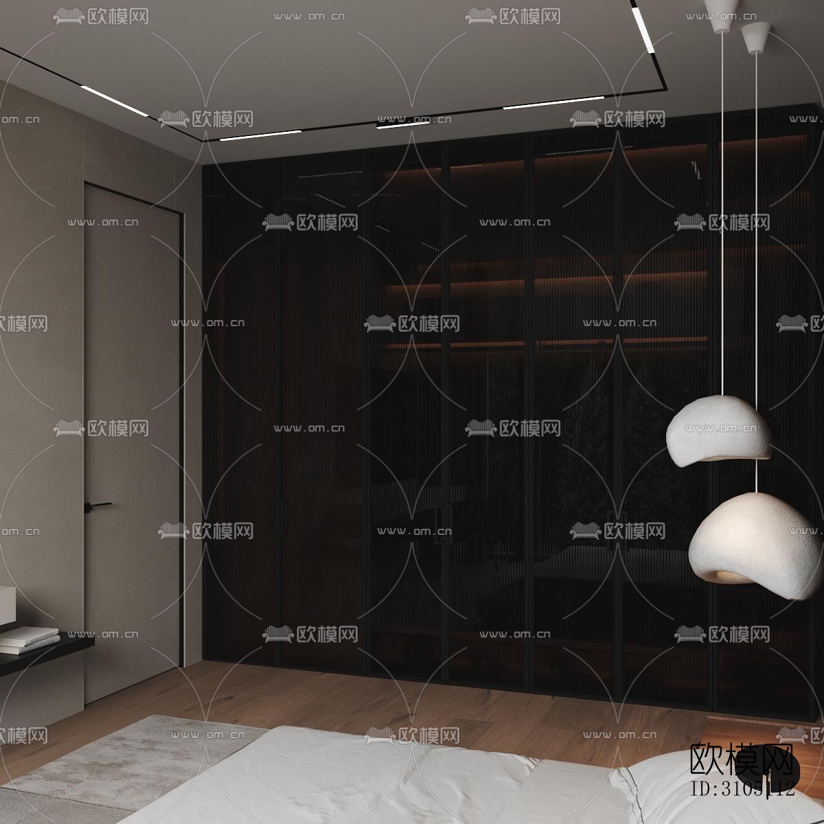 现代平层效果图下载（渲染图4）