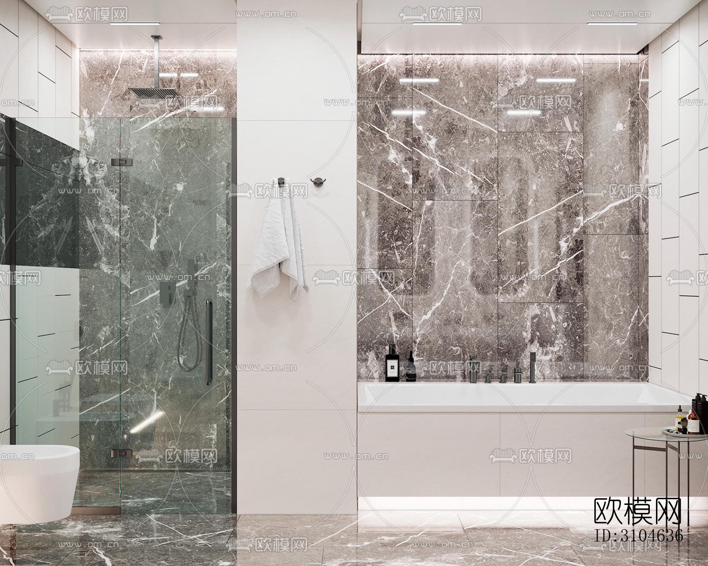 现代卫生间效果图下载（渲染图3）