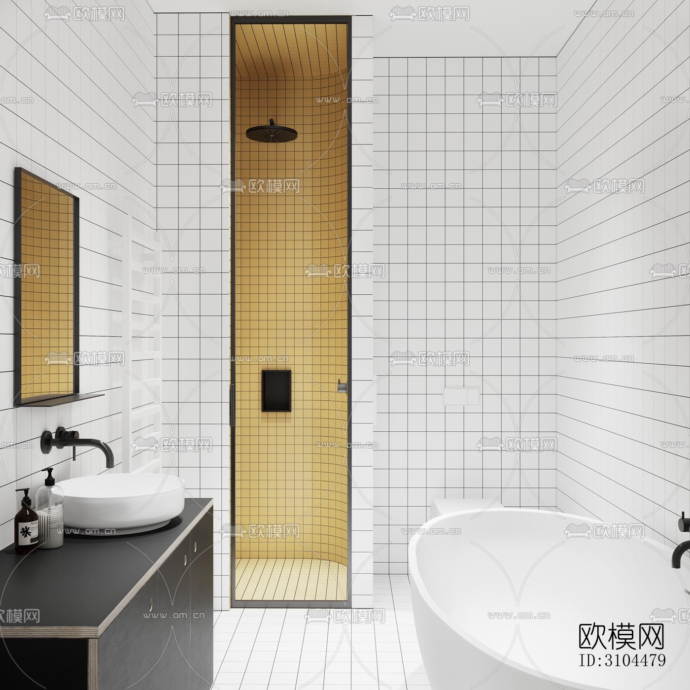 北欧卫生间效果图下载（渲染图2）