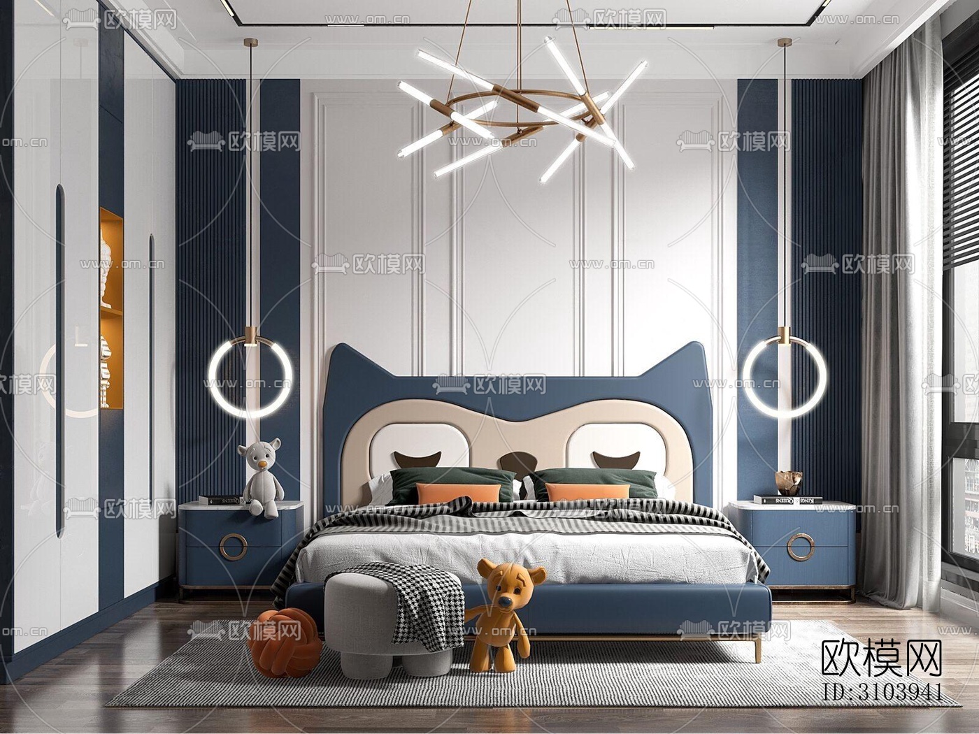 欧式儿童房效果图下载（渲染图2）