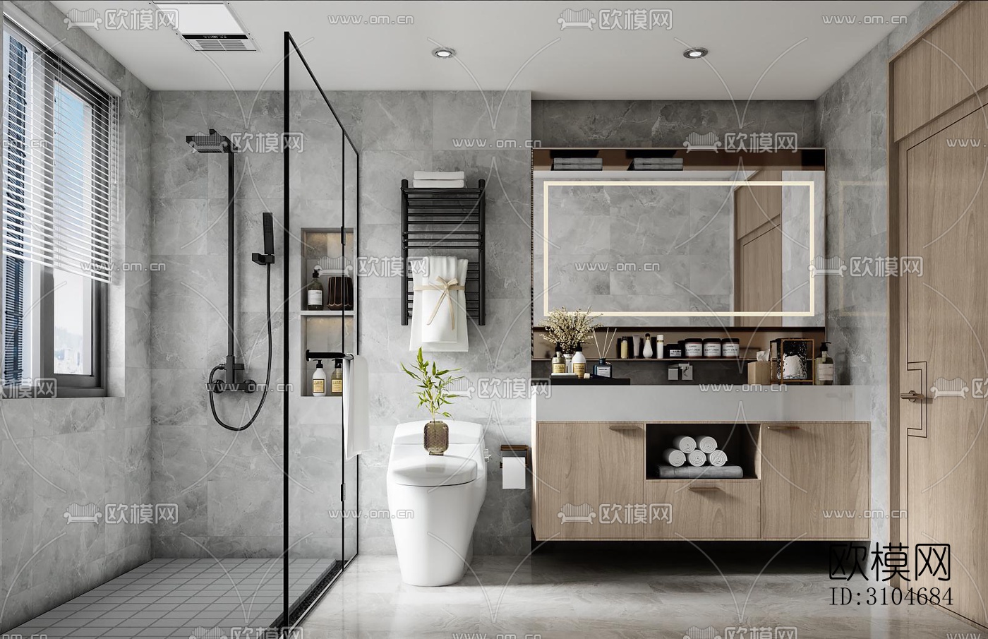现代卫生间效果图下载（渲染图5）