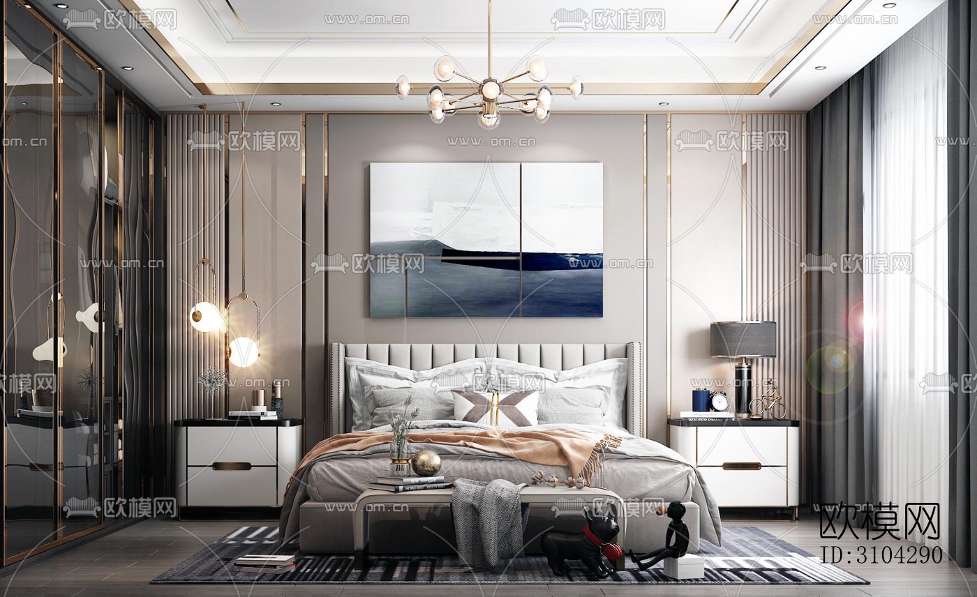 现代卧室效果图下载（渲染图5）