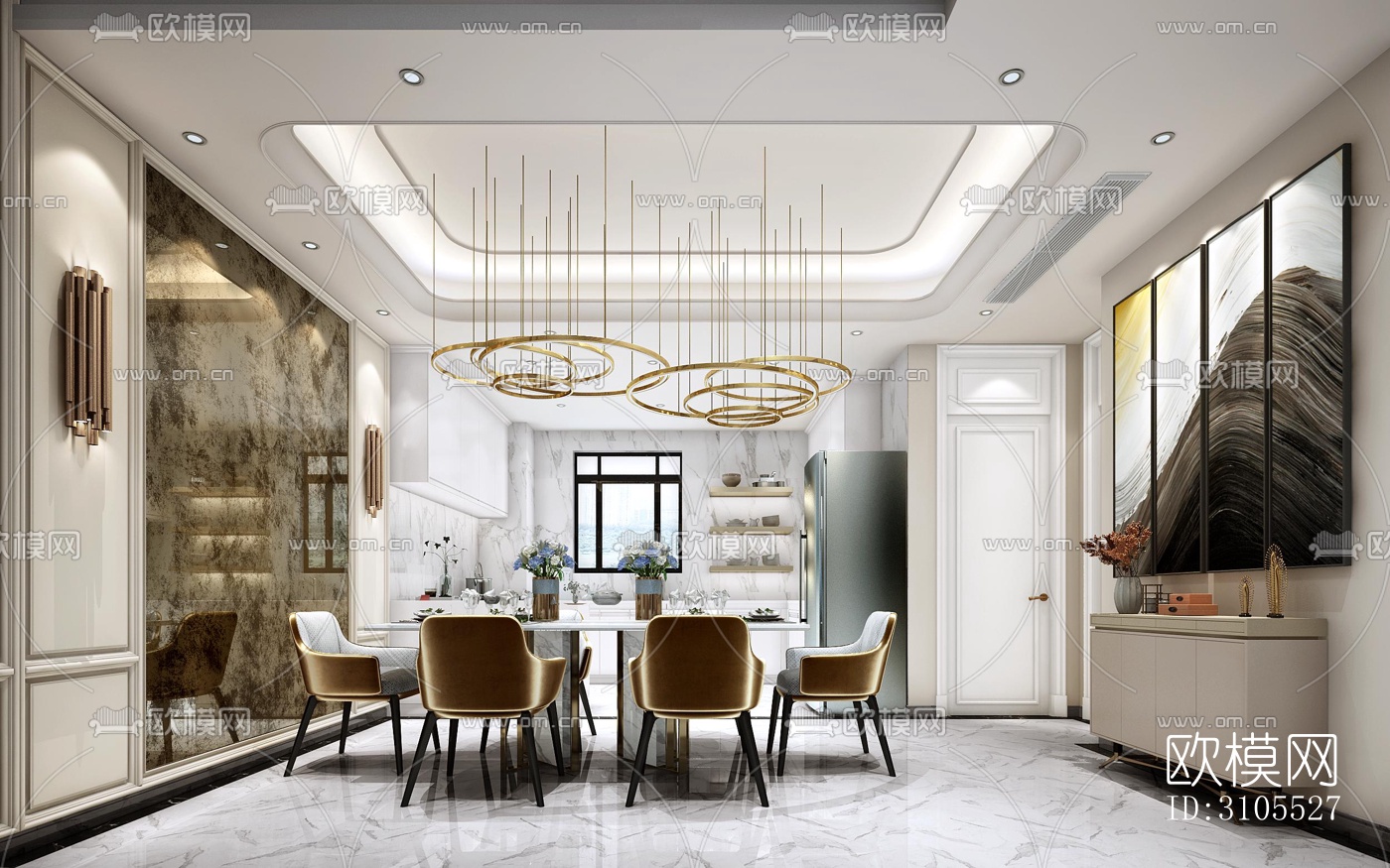 现代餐厅效果图下载（渲染图3）