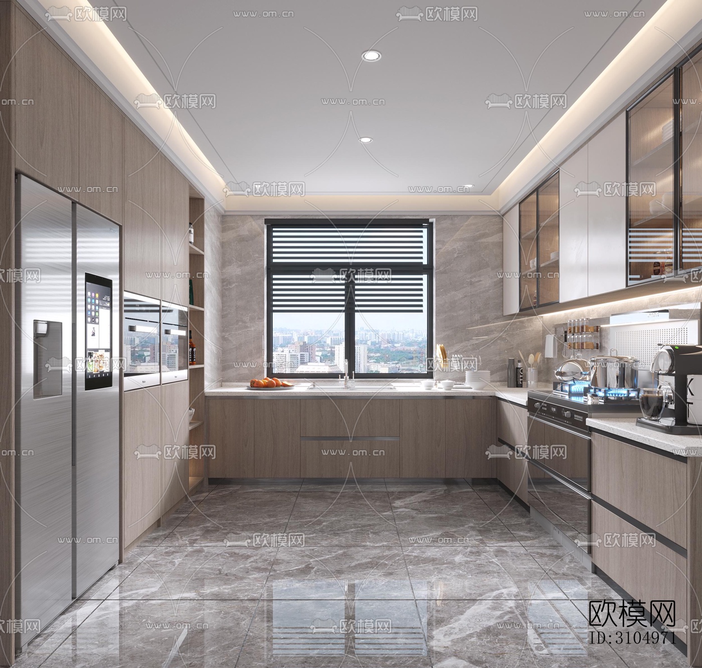 现代厨房效果图下载（渲染图5）