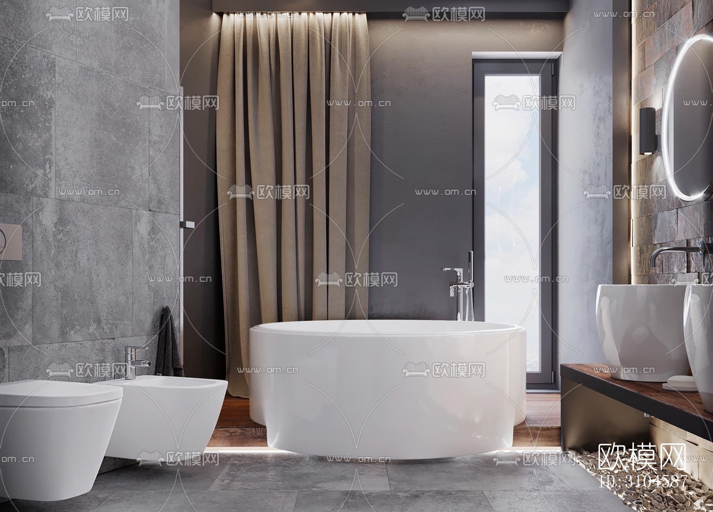 现代卫生间效果图下载（渲染图5）