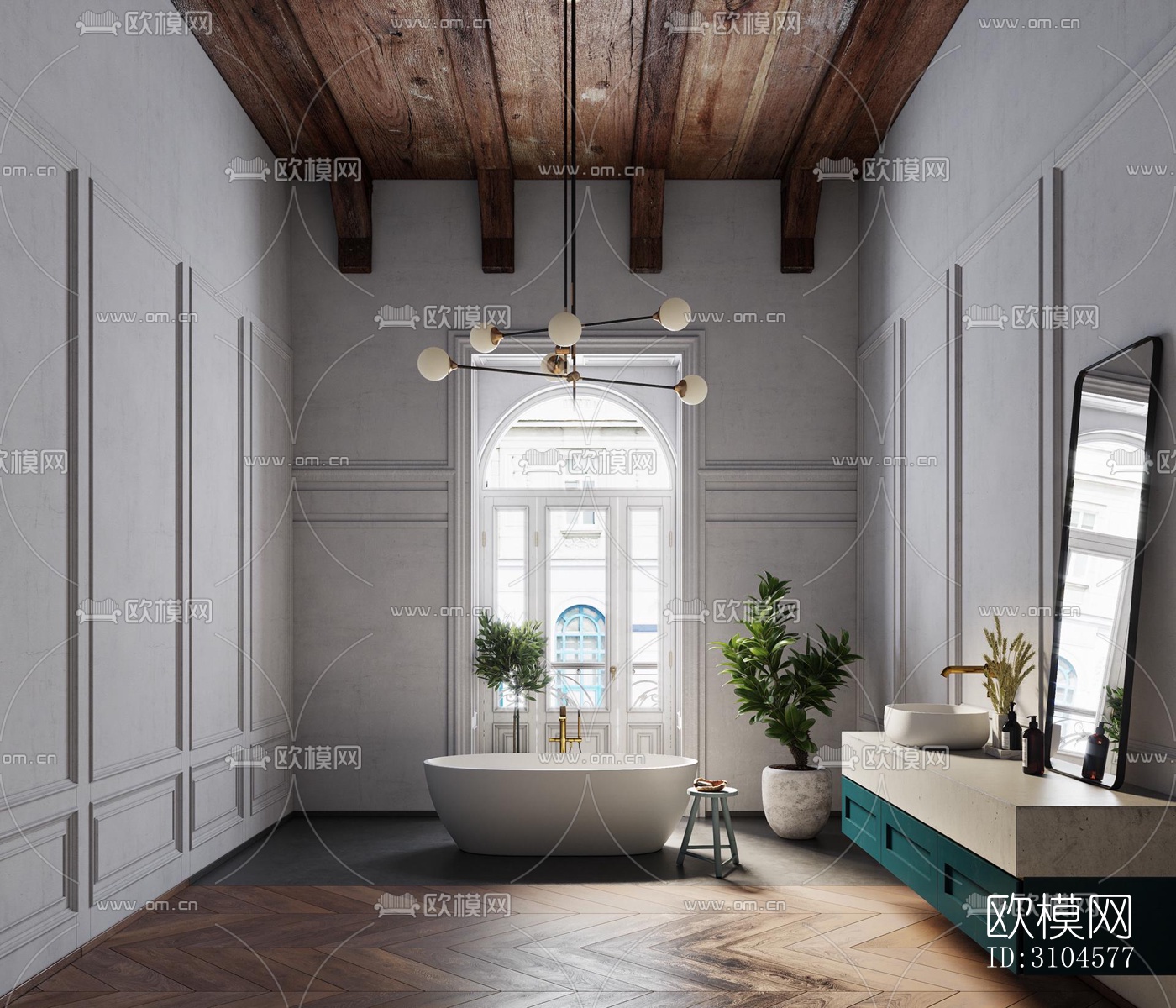 法式卫生间效果图下载（渲染图3）