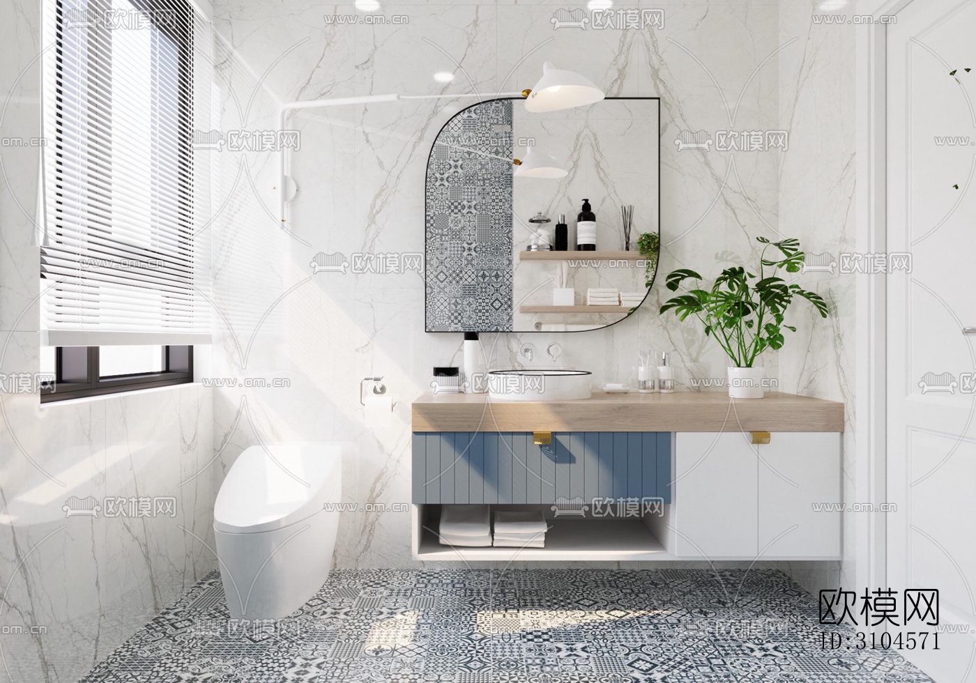 欧式卫生间效果图下载（渲染图1）