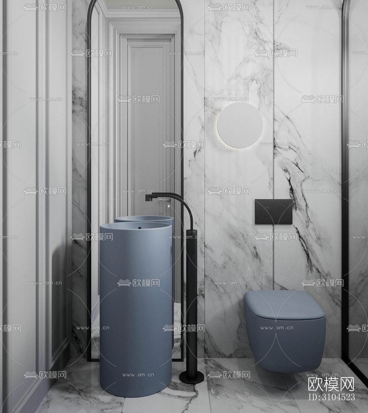 北欧卫生间效果图下载（渲染图4）